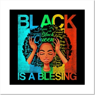 Womens Juneteenth Queen Black is a Blessing Melanin Women Posters and Art
